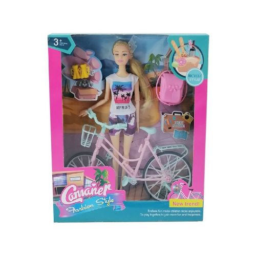 MUÑECA ARTICULADA CON BICICLETA Y ACC 5897