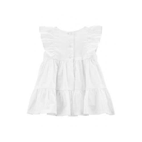 VESTIDO BLANCO VOLADOS ALGODON NIÑA OSHKOSH 9M