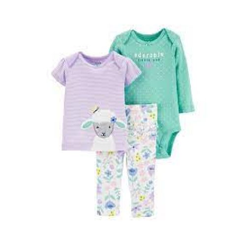 CARTERS 3PC CALZA REMERA Y BODY NB