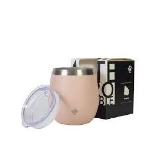 MATE ACERO INOX CON TAPA ROSA TERRANO