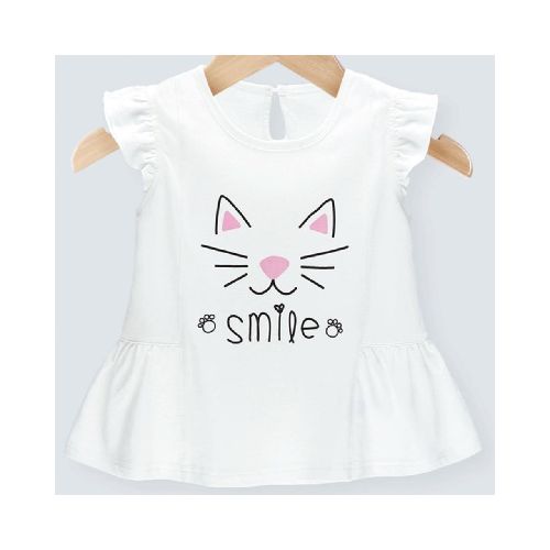 Cheraa Remera Mc Blanca Gatita Smile 24M