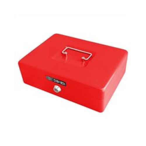 CAJA FUERTE METALICA CON LLAVE 20 X 15 ROJA