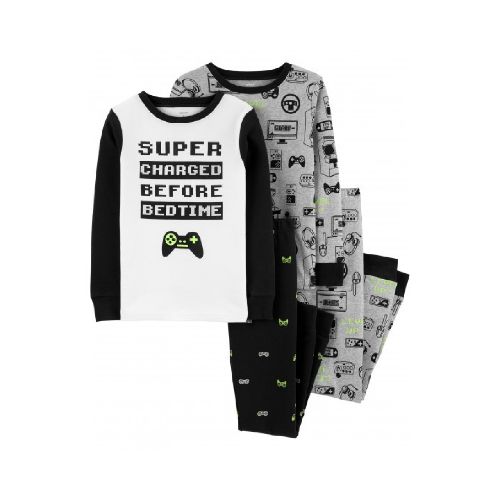 PIJAMA X2 CARTERS ALGODON JUGADOR SET 4PC MANGA LARGA 10T