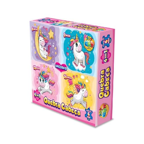 PUZZLE CARTON X 4 43 PZAS UNICORN GB 1008