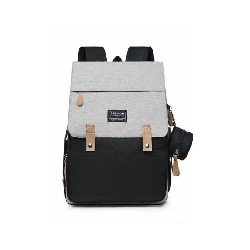 Mochila maternal impermeable blanco, negro y gris 