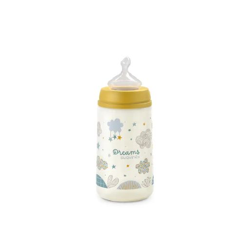 Biberón 270Ml Anat. 0-6M Flujo M Dreams Mostaza Suavinex 