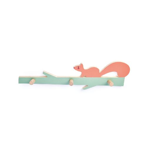 Perchero de pared Forest Squirrel Hooks Tender Leaf 