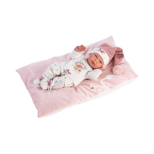 Bebe Nica con pijama y mantita rosa 73880 Llorens 