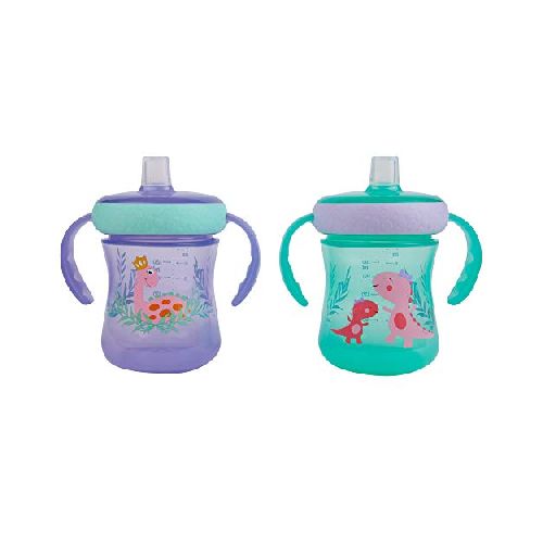 Vaso con asa x 2 violeta y verde First years 