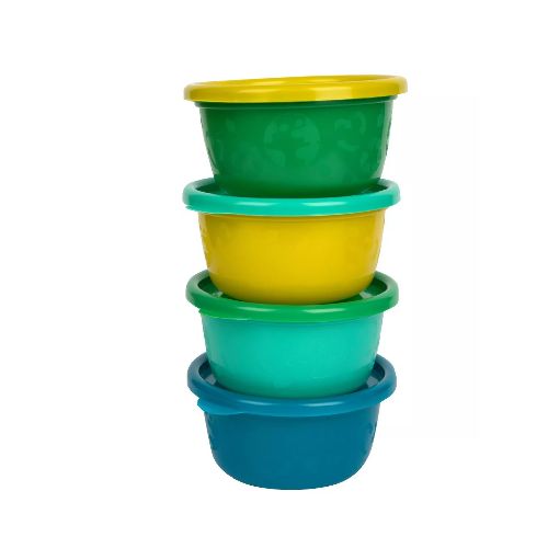 Set de 4 Bowls con tapas Greengrown verde 8oz First Years 