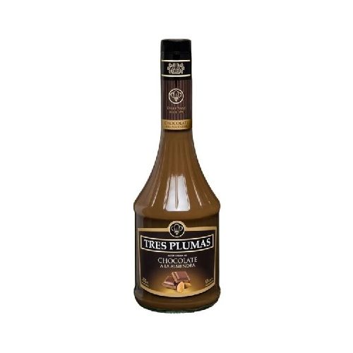 LICOR DE CHOCOLATE Y ALMENDRAS TRES PLUMAS 700 ML - Alvear