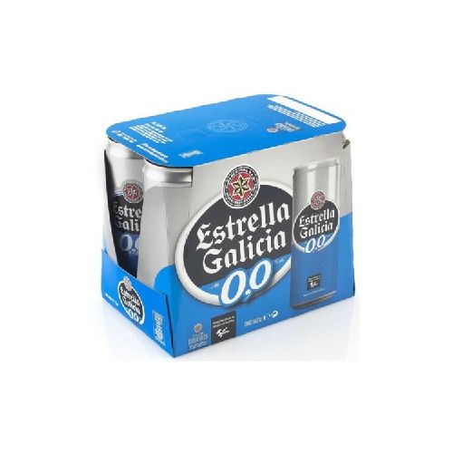 CERVEZA ESTRELLA DE GALICIA 0% ALCOHOL 330 ML X 6 LATAS - Alvear