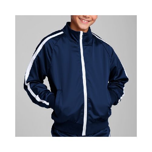 Campera deportiva niño azul/blanco