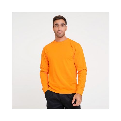 Camiseta Algodón Manga larga con puño Naranja