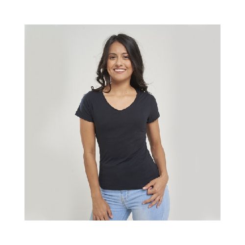 Camiseta dama SW Urban cuello V negra