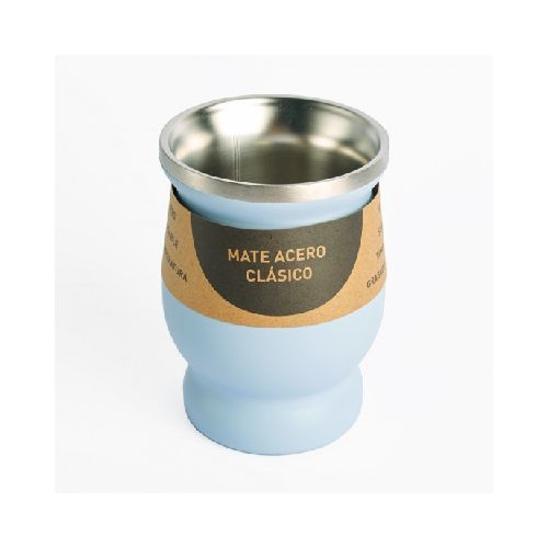 Mate Acero Clasico 240 ml Celeste