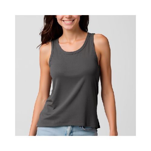 Musculosa dama rib gris topo