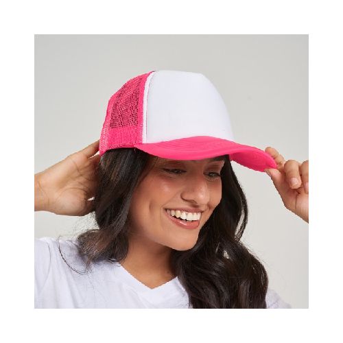 Gorro 5013 Mesh fucsia/blanco