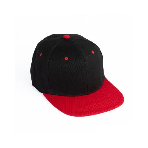 Gorro 5040 Visera Plana negro/rojo