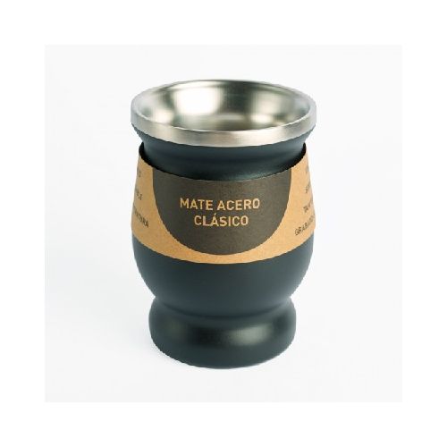 Mate Acero Clasico 240 ml Negro