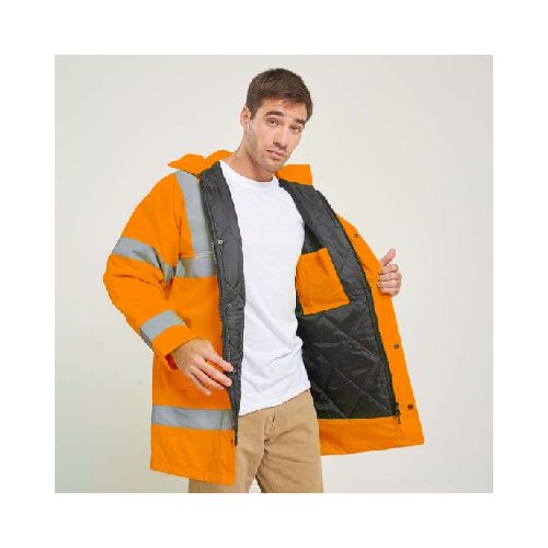 Campera Parka con Reflectivo Naranja Fluo