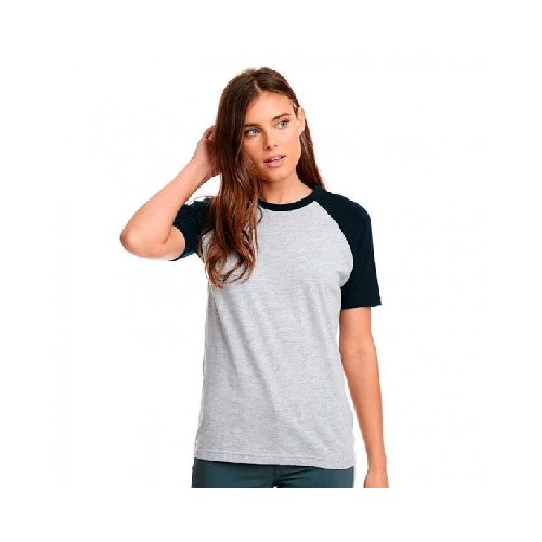 Camiseta Dama Subliprint gris melange/azul