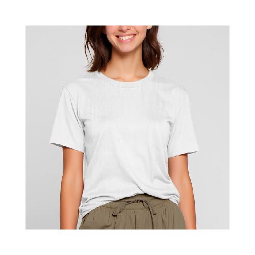 Camiseta dama rib blanco