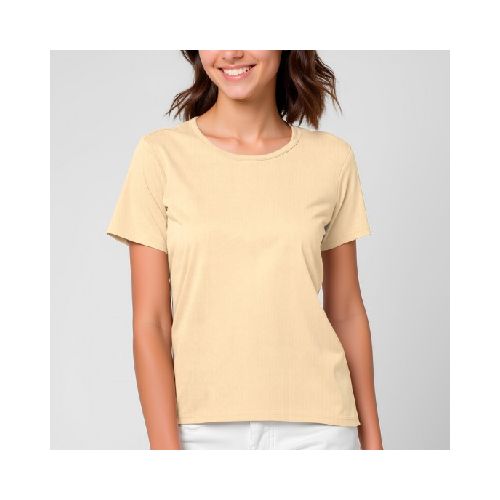 Camiseta dama rib beige