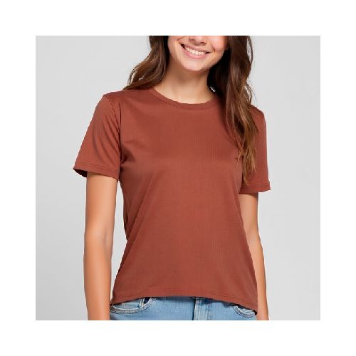 Camiseta dama rib terracota