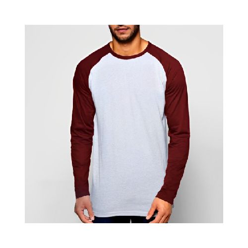 Camiseta Subliprint Manga Larga gris melange/bordeaux