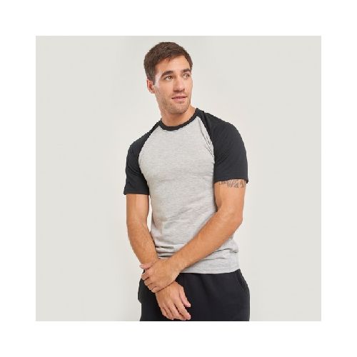 Camiseta Subliprint gris melange/negro