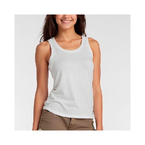 Musculosa dama rib blanco