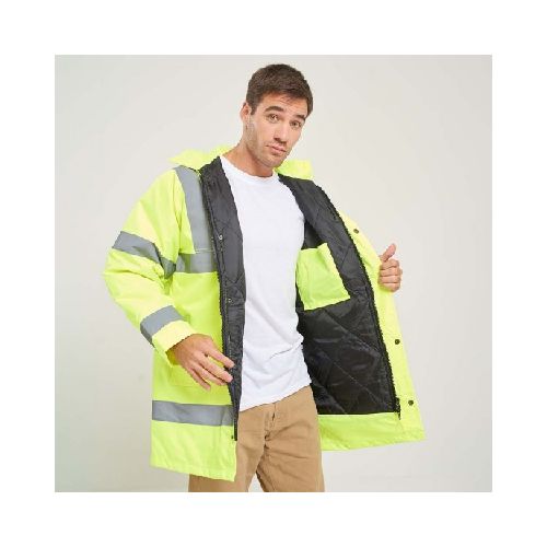 Campera Parka con Reflectivo Amarillo Fluo