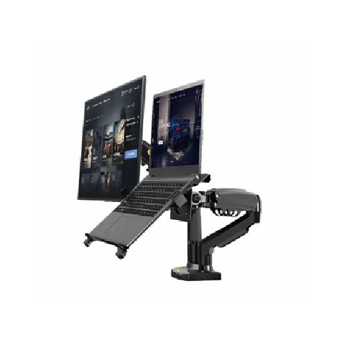 Soporte Doble Para Monitor De 17 A 30 + Soporte Notebook color gris o negro!!!!