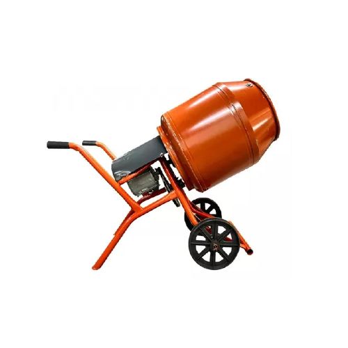 Ferreteria Industrial K37 - HORMIGONERA 130 LT - 3/4HP ANSA NARANJA + BALDE + FRETACHO