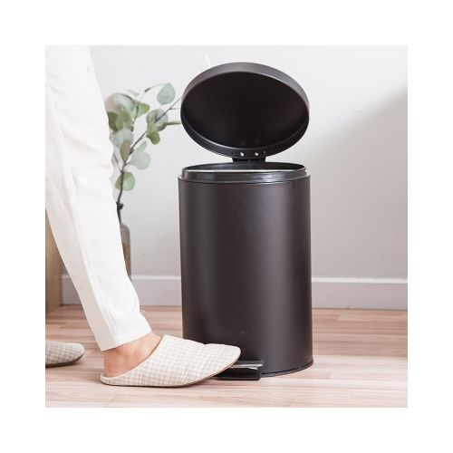 Tacho cesto de basura acero inoxidable 12L con tapa - negro — Buho Store