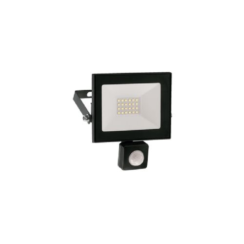 Foco led Vivion 20W c/sensor negro IP65 - fría  FOCOS