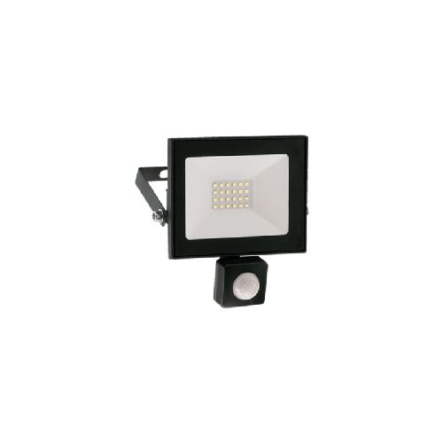 Foco led Vivion 10W c/sensor negro IP65 - fría  FOCOS