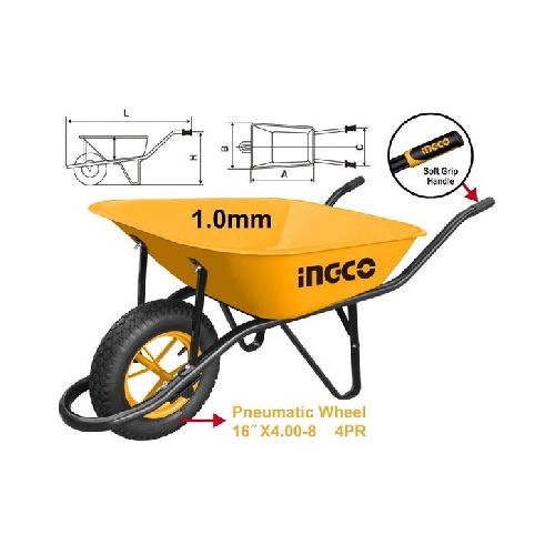 Carretilla 130 kg rueda neumática Ingco - Ynter Industrial