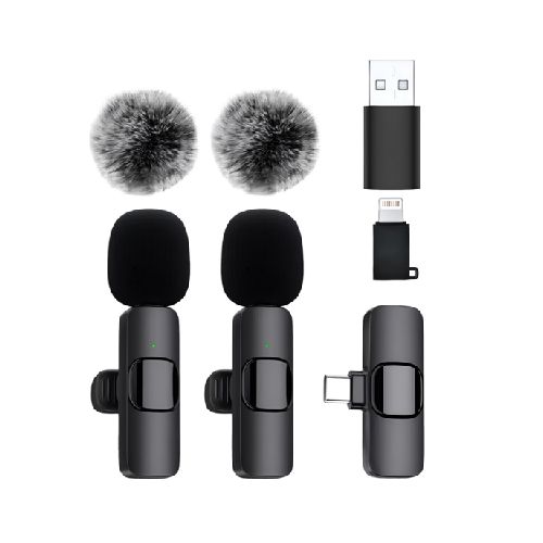 Micrófono Solapero Inalámbrico Pack X2 USB, USB-C, Lightning