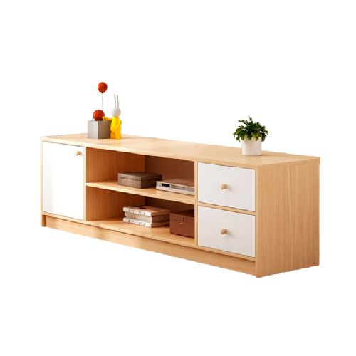 Rack TV Madera MDF 3 Cajones 2 Estantes 120cm Natural