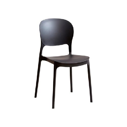 Silla de Comedor con Respaldo Negro Mate