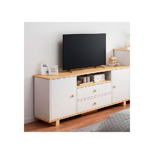 Rack TV Madera Natural/Blanco 120x30x54 cm