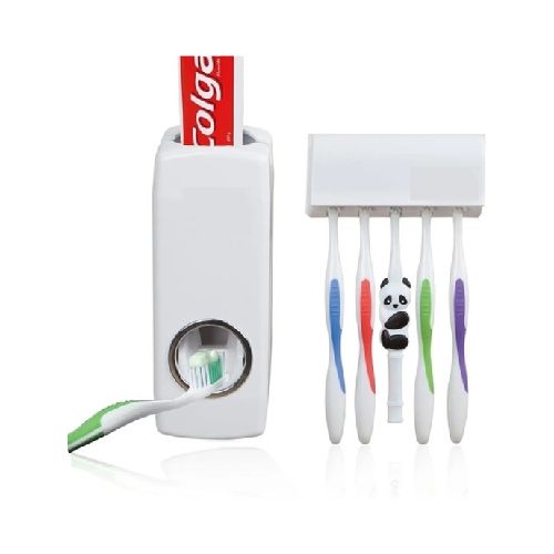 Dispensador de Pasta Dental con Porta Cepillos