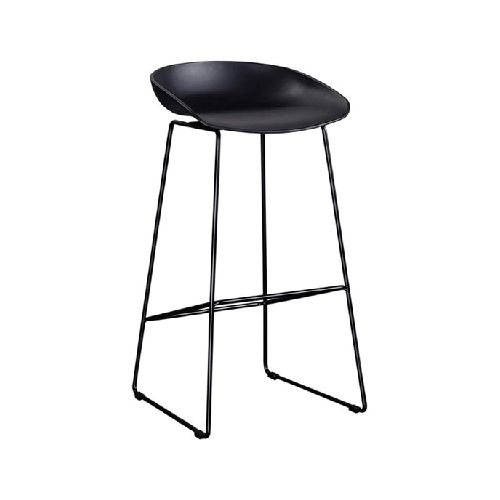 Taburete Alto Negro Minimalista Industrial Hierro 85cm