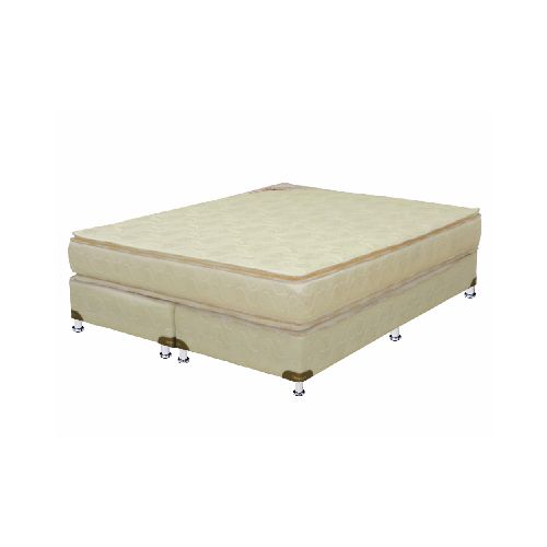 Conjunto Sommier 2 Plazas King Espuma D26 Línea Pasión Capitoneado Doble Pillow200x200x27