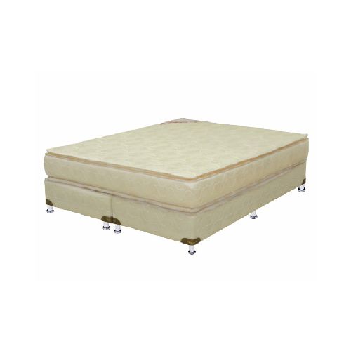 Conjunto Sommier 2 Plazas King Espuma D26 Línea Pasión Capitoneado Doble Pillow180x200x27