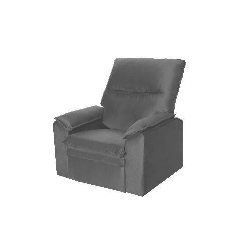 Poltrona Reclinable Holiday en Tela Velour Color Gris Grafito Excelente Calidad