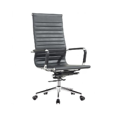 Silla de oficina Eames EA119 cuerina negra NNET