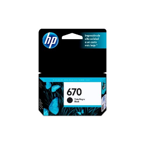 Cartucho de Tinta HP 670 Negro Rendimiento 300 páginas